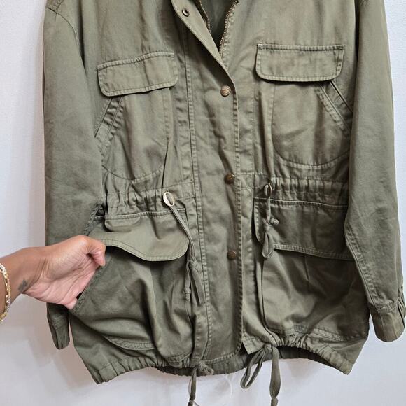 Current/Elliott Revolve Twill Leisure Parka Recruiter Green XS 0 Utility Jacket - Picture 4 of 12
